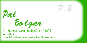 pal bolgar business card